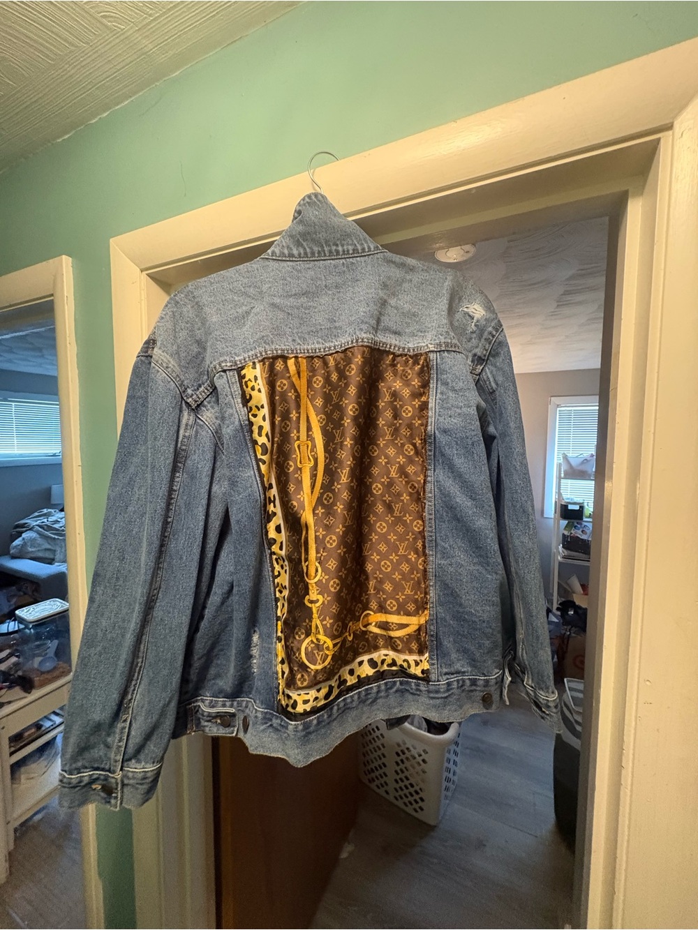 Upcycled LV jean jacket